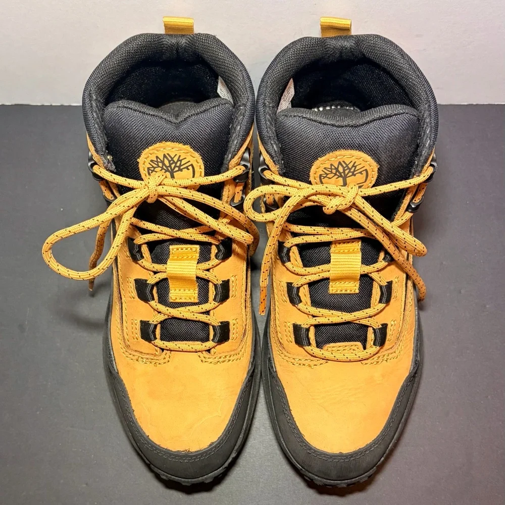 Timberland Converge Mid‎ Boots Tan Black Nubuck Youth Juniors Kids 2 Greenstride
